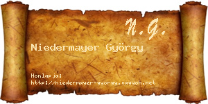 Niedermayer György névjegykártya